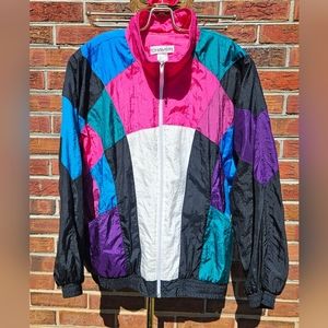 Vintage Chaver Women's Colorful Windbreaker Size L